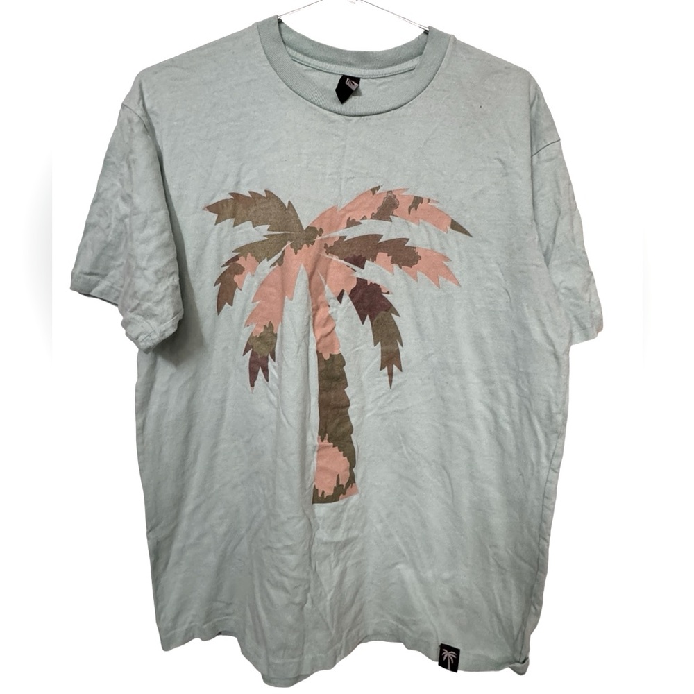 High End Teal Blvd Supply Co Surf Beach Palm Tree Thick Skate Men’s L T-Shirt